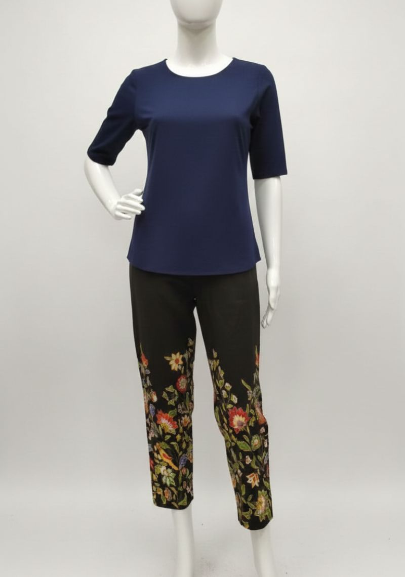 WOMENS PALAZZZO [SL] - BLACK [PRINT]