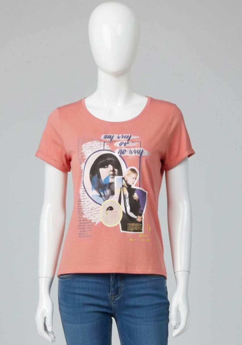 WOMENS T-SHIRT [MD] - CORAL PINK