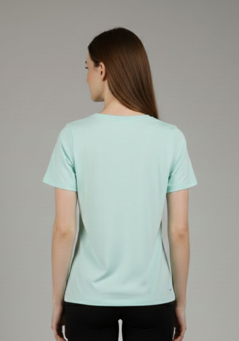 WOMEN T-SHIRT (SL)- LIGHT GREEN MXD