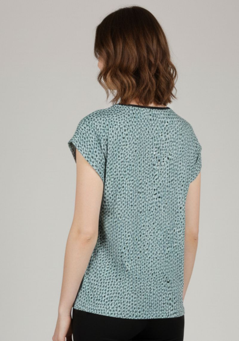 WOMEN T-SHIRT (SL)- NAVY MIXED