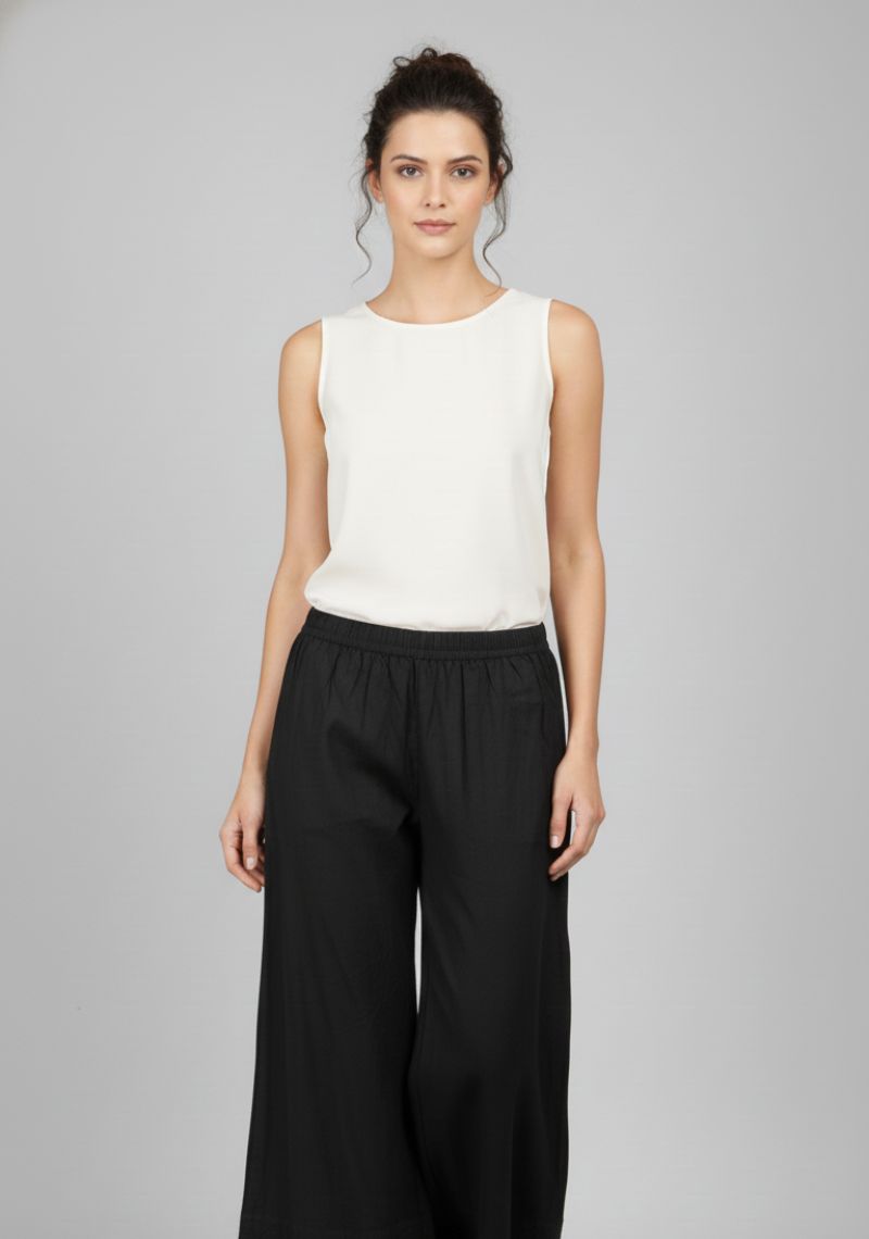 WOMENS PALAZZO - DARK BLACK