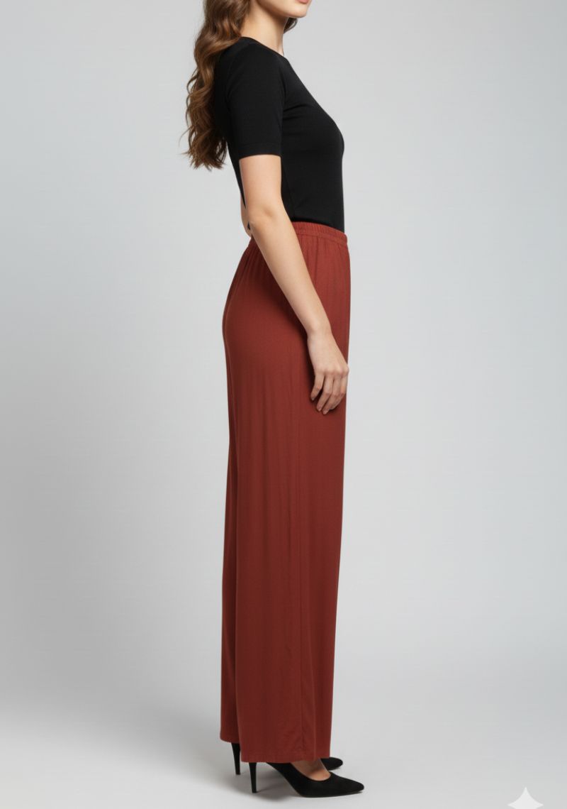 WOMENS PALAZZO - DARK MAROON