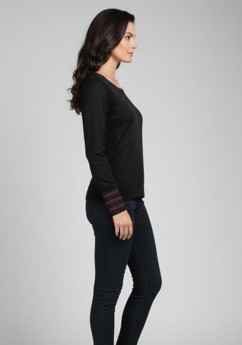 WOMEN WESTERN TOP - PLAIN BLACK