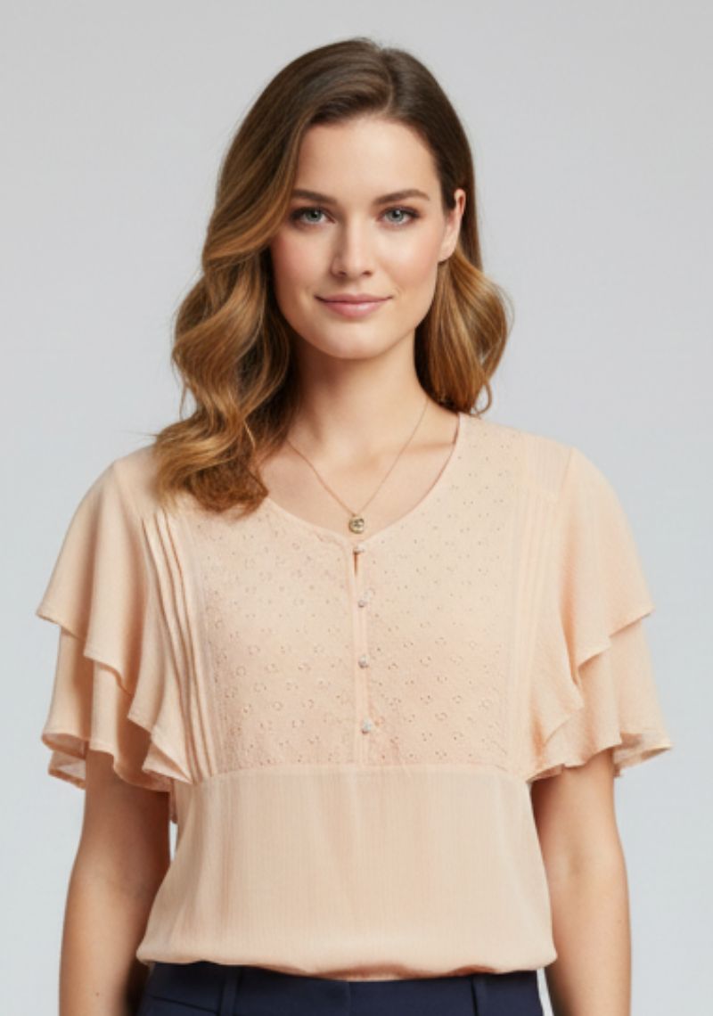 WOMEN WESTERN TOP - PEACH