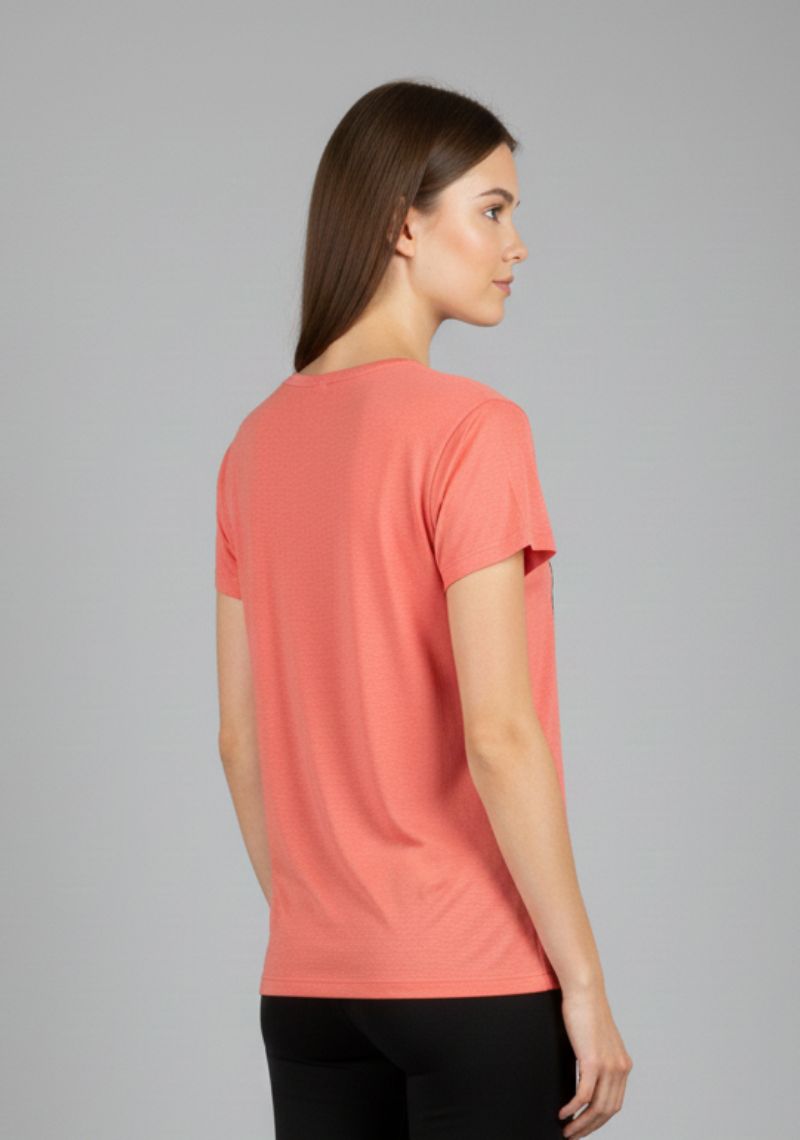 WOMEN T-SHIRT (SL)- BRICK RED MXD