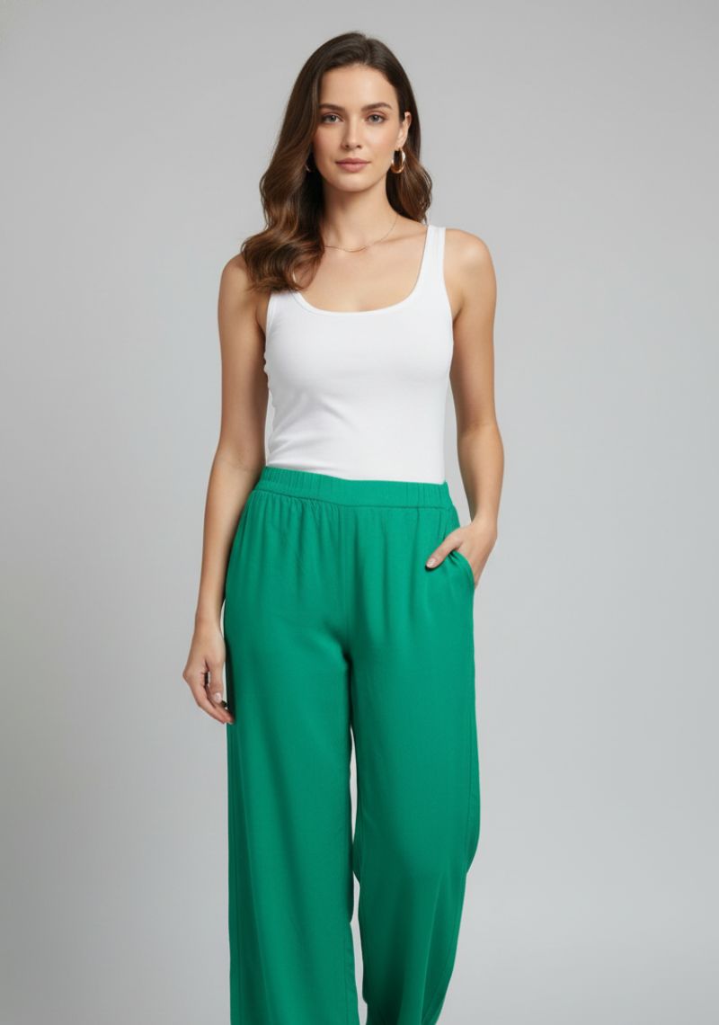 WOMENS PALAZZO - SEA GREEN