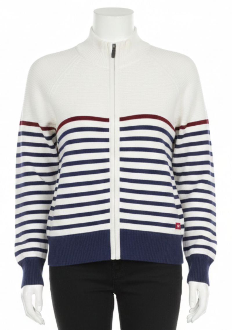 WOMENS SWEATSHIRT - MILKY WHITE AND BLUE
