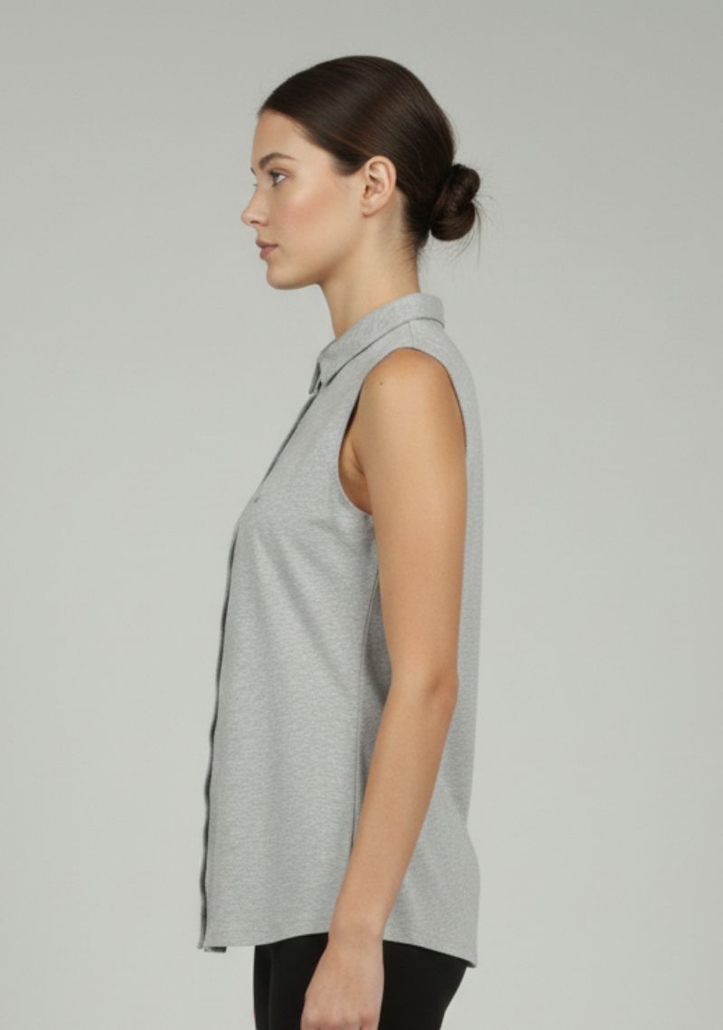 WOMEN T-SHIRT (SL)- GRAY