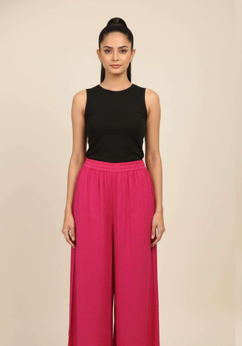 WOMENS PALAZZO - BARBIE PINK 2