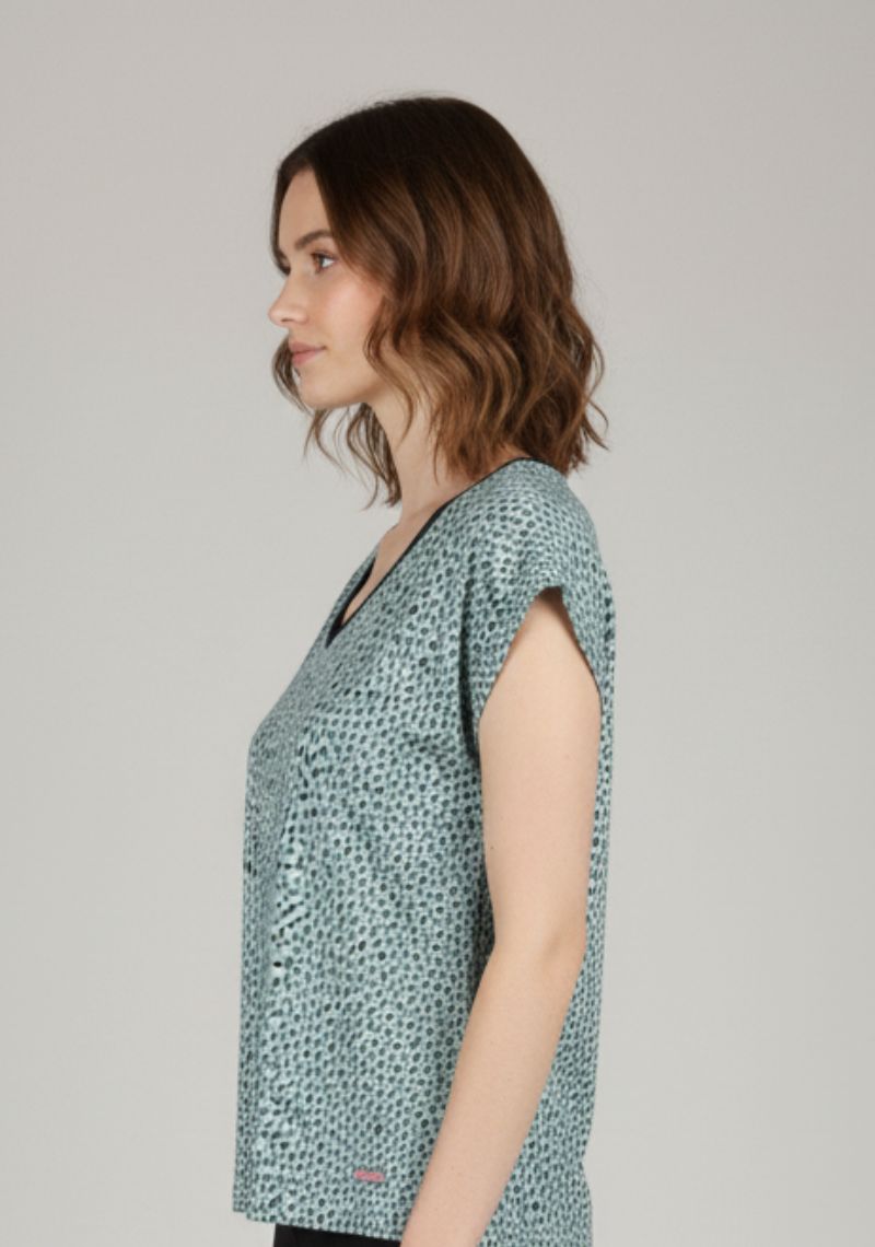 WOMEN T-SHIRT (SL)- NAVY MIXED