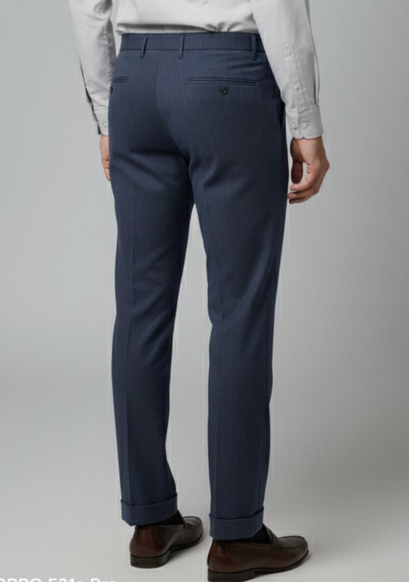FORMAL PANT (SL)-NAVY PRINTED