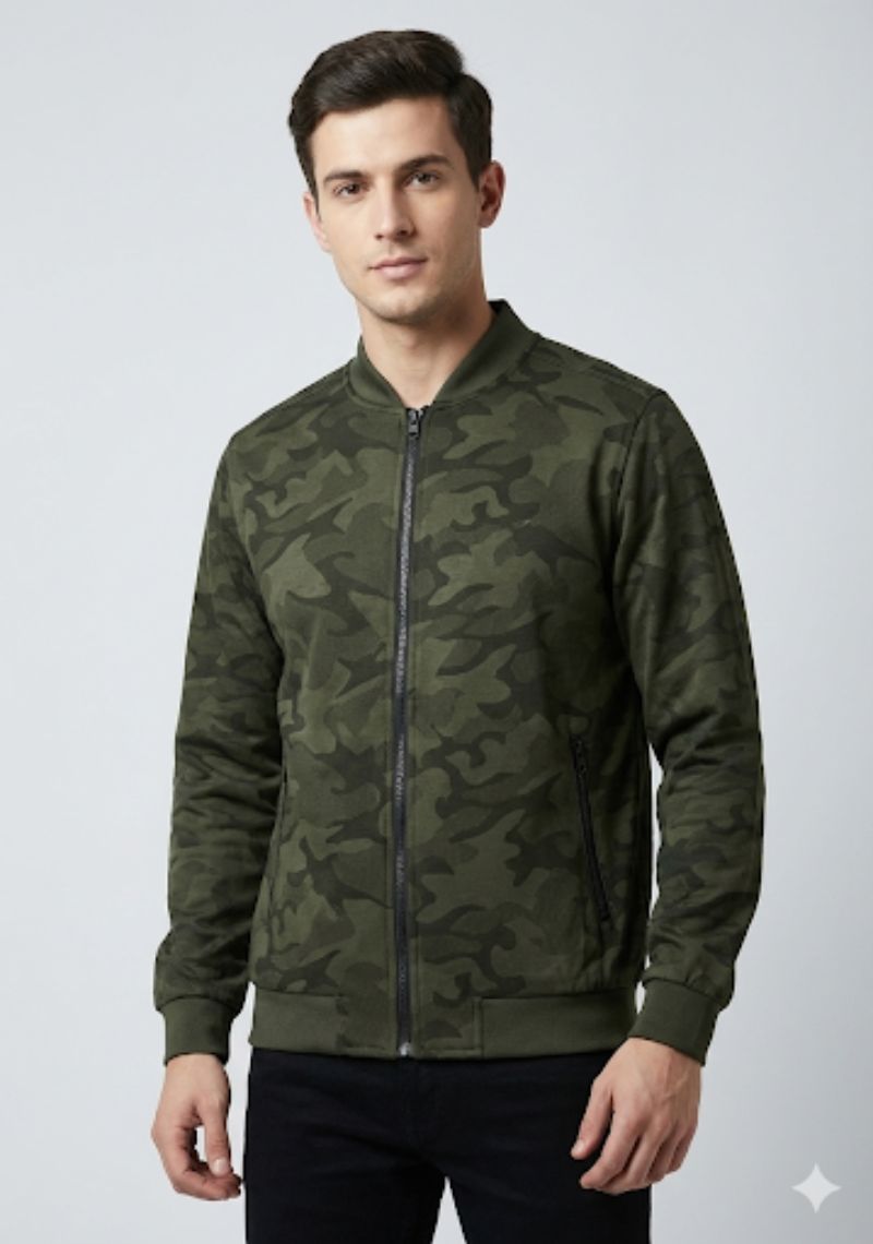 WINTER JACKET - OLIVE GREEN MIXED COLOR
