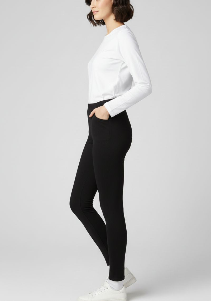 WOMENS LEGGINGS [MD] - PURE BLACK