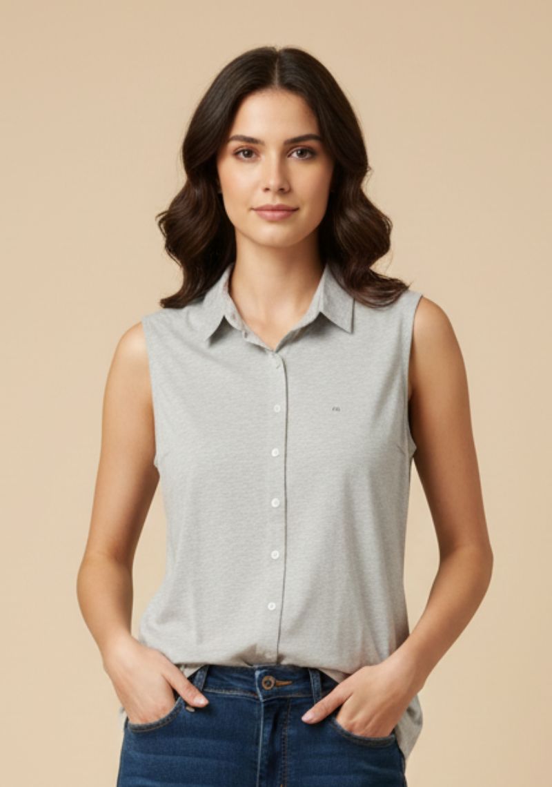 WOMEN WESTERN TOP - ASH