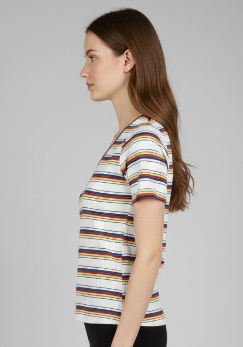 WOMEN T-SHIRT (SL)-WHITE MXD