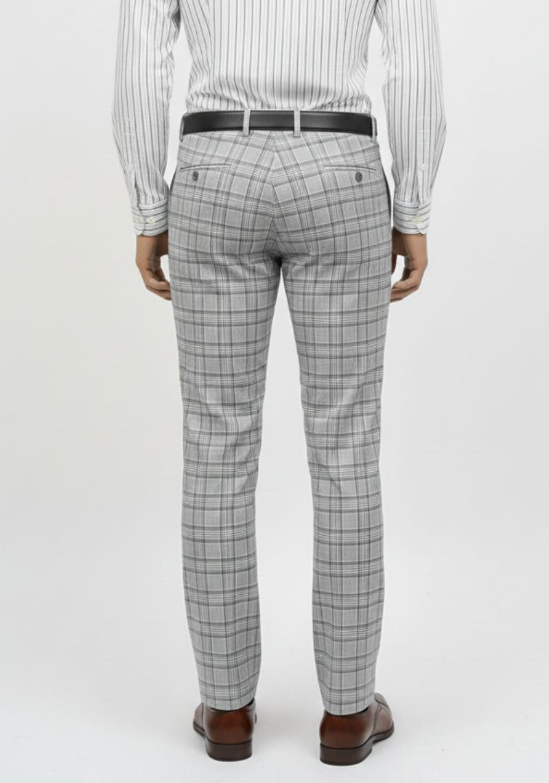 FORMAL PANT (SL)-LIGHT GRAY CHECKED