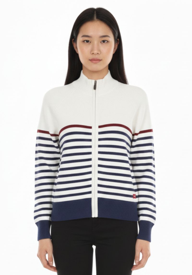 WOMENS SWEATSHIRT - MILKY WHITE AND BLUE