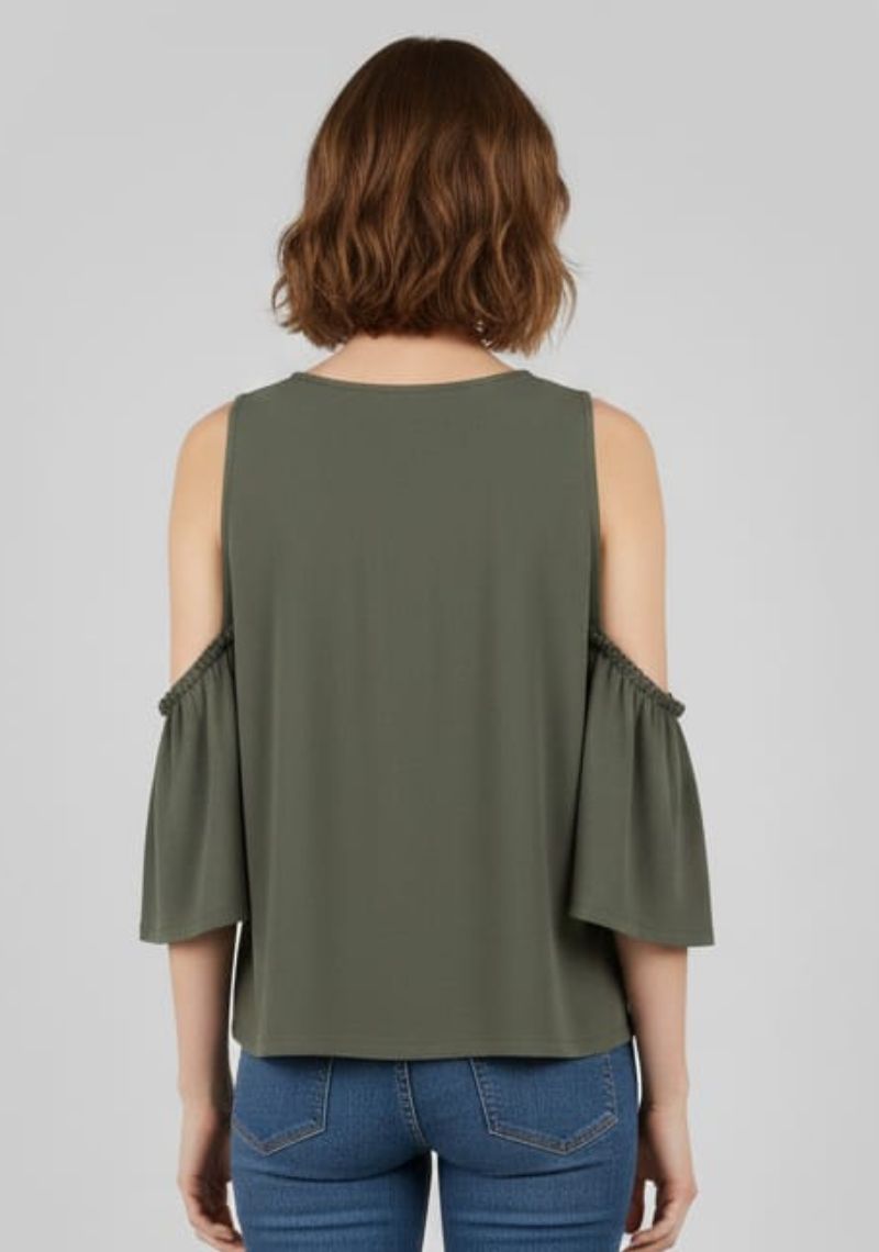 WOMENS WESTERN TOP [SL] - LIGHT GREEN
