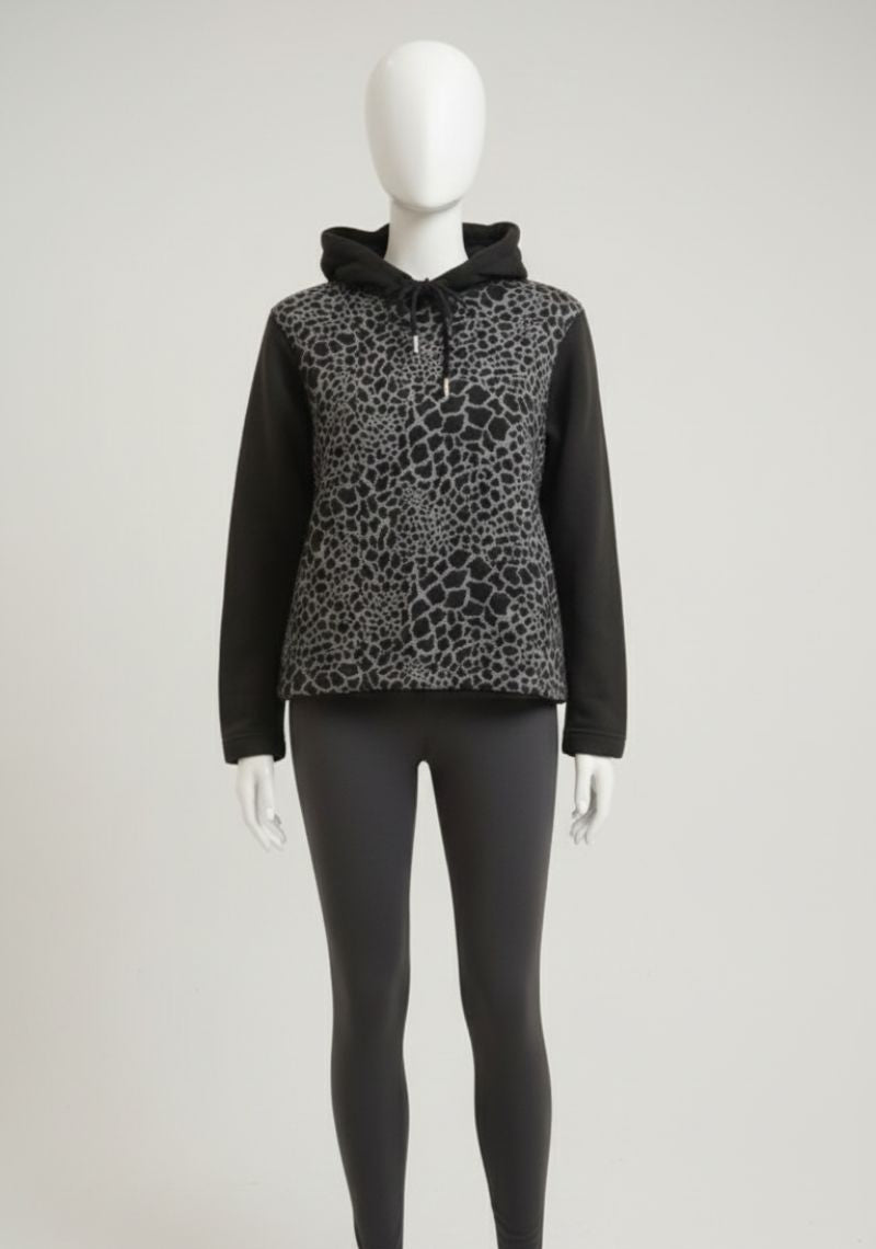 WOMEN SWEATSHIRT - PRINTED BLACK