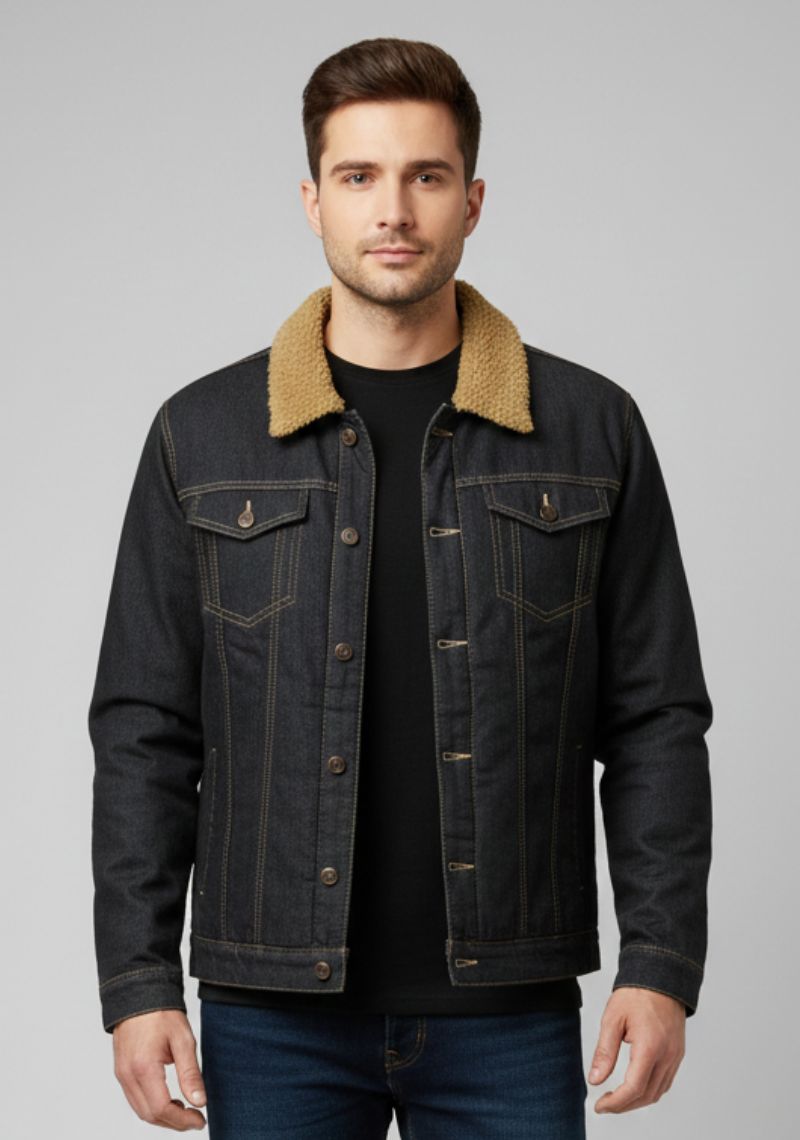 WINTER JACKET [MD] - BLACK AND SANDAL