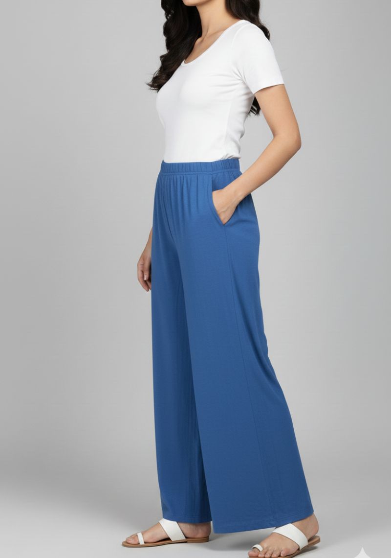 WOMENS PALAZZO - BLUEBERRY BLUE