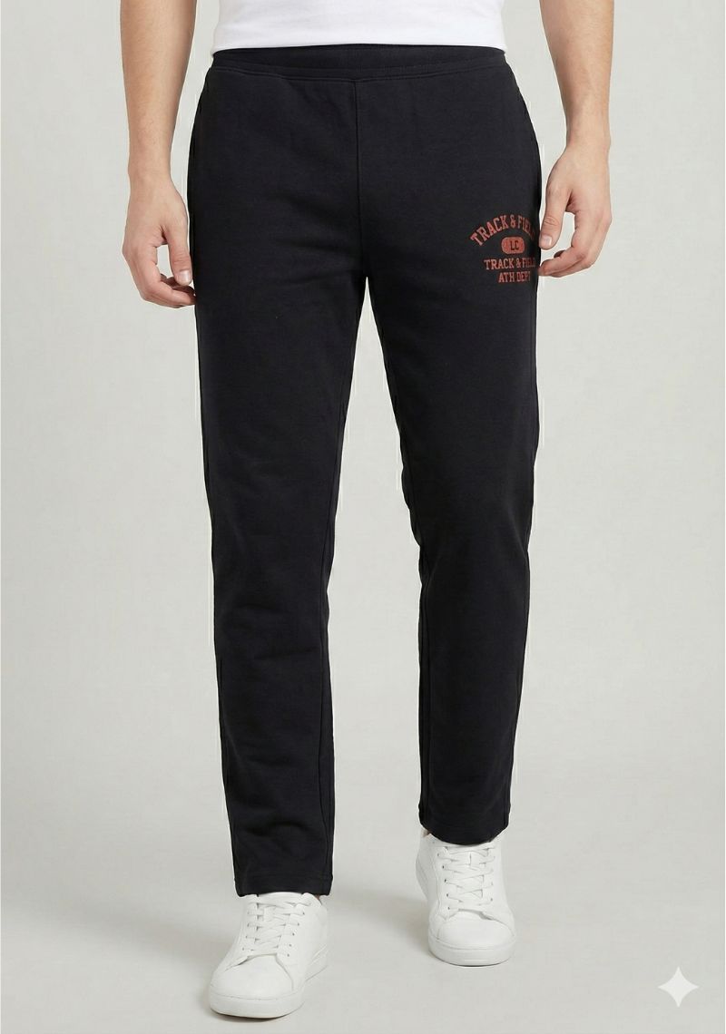 ACTIMAXX TRACK PANT - BLACK AND RED PRINTED