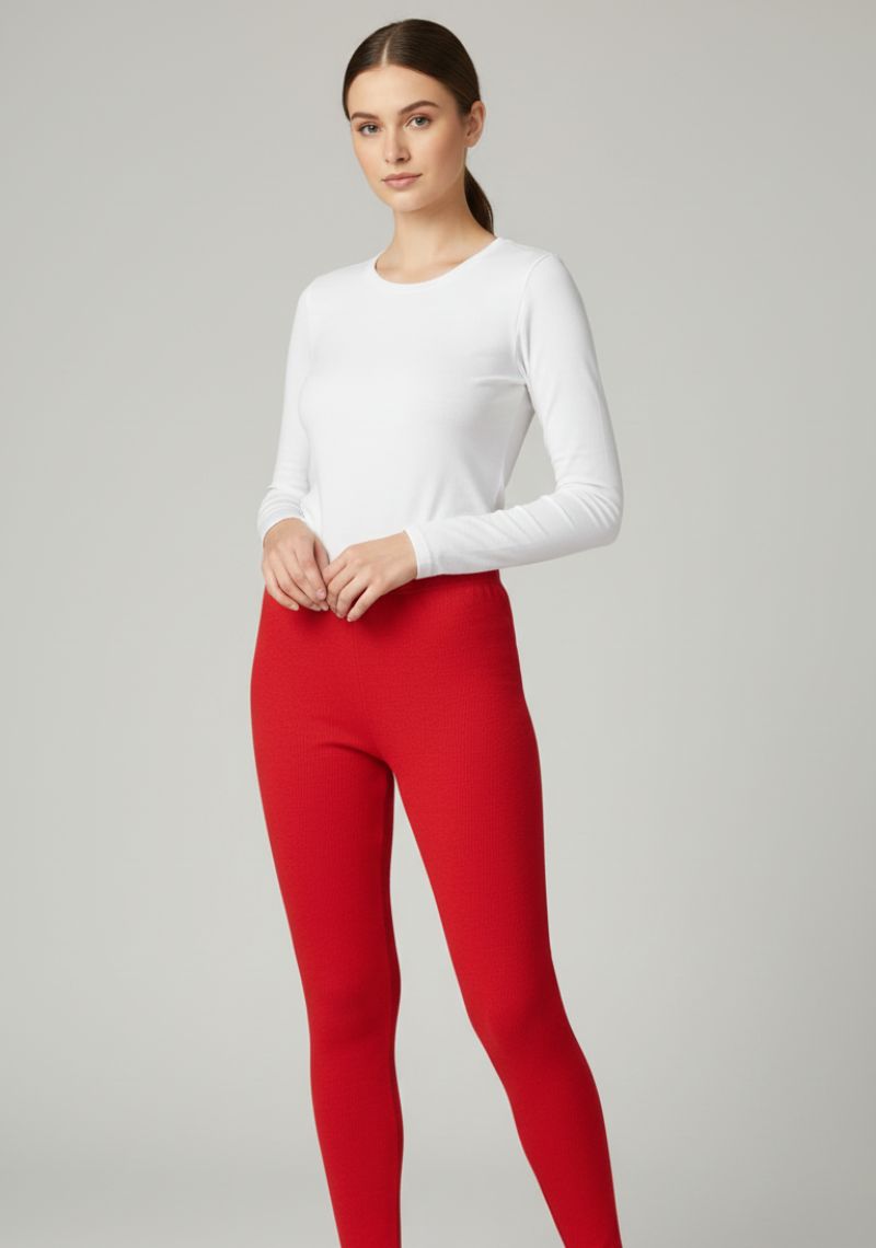 WOMENS LEGGINGS [MD] - BRIGHT RED 2