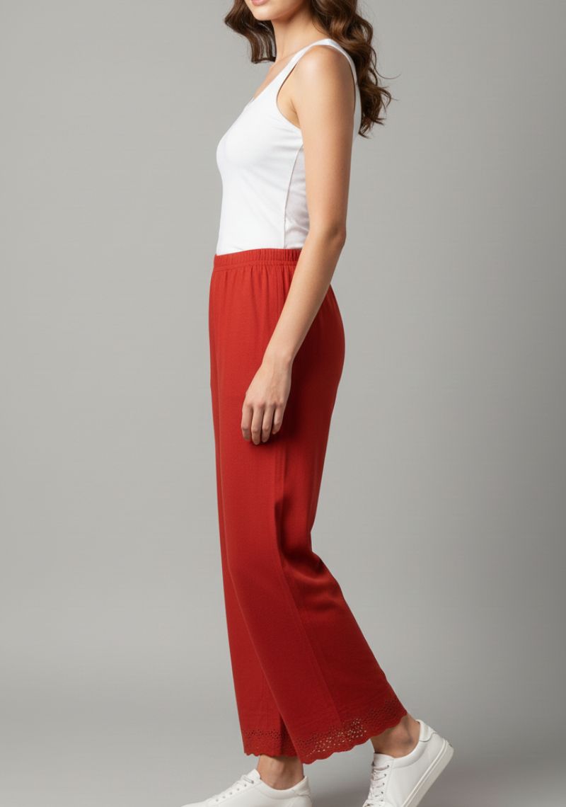 WOMENS PALAZZO - PLAIN RED