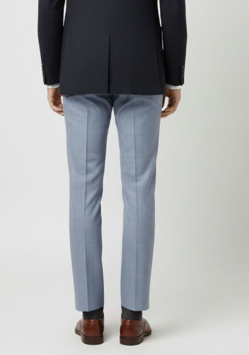 FORMAL PANT (SL)-LIGHTBLUE CHECKED