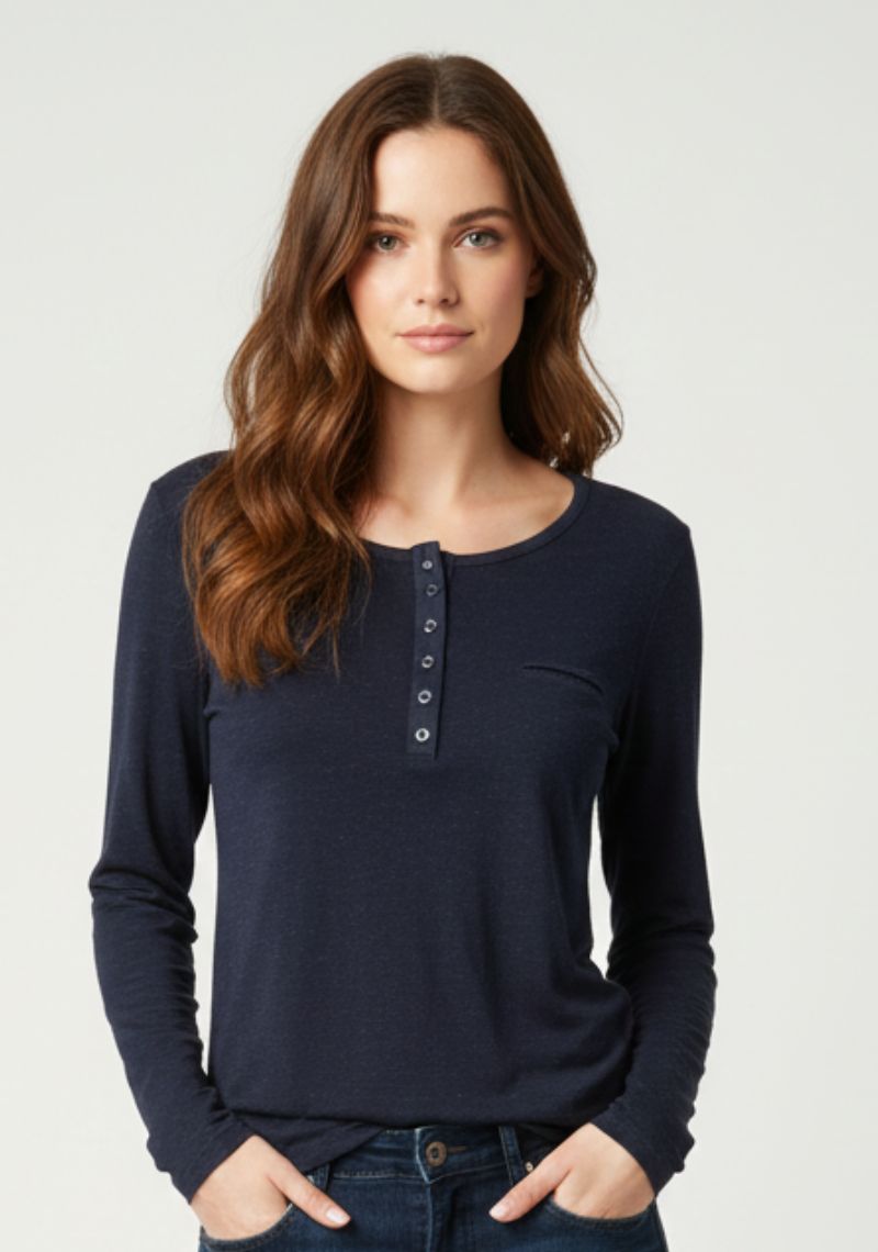 WOMEN WESTERN TOP - NAVY BLUE