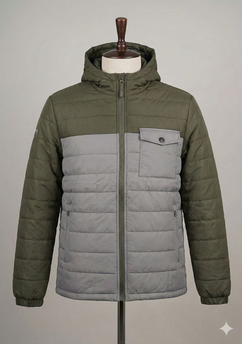WINTER JACKET - OLIVE GREEN AND GREY
