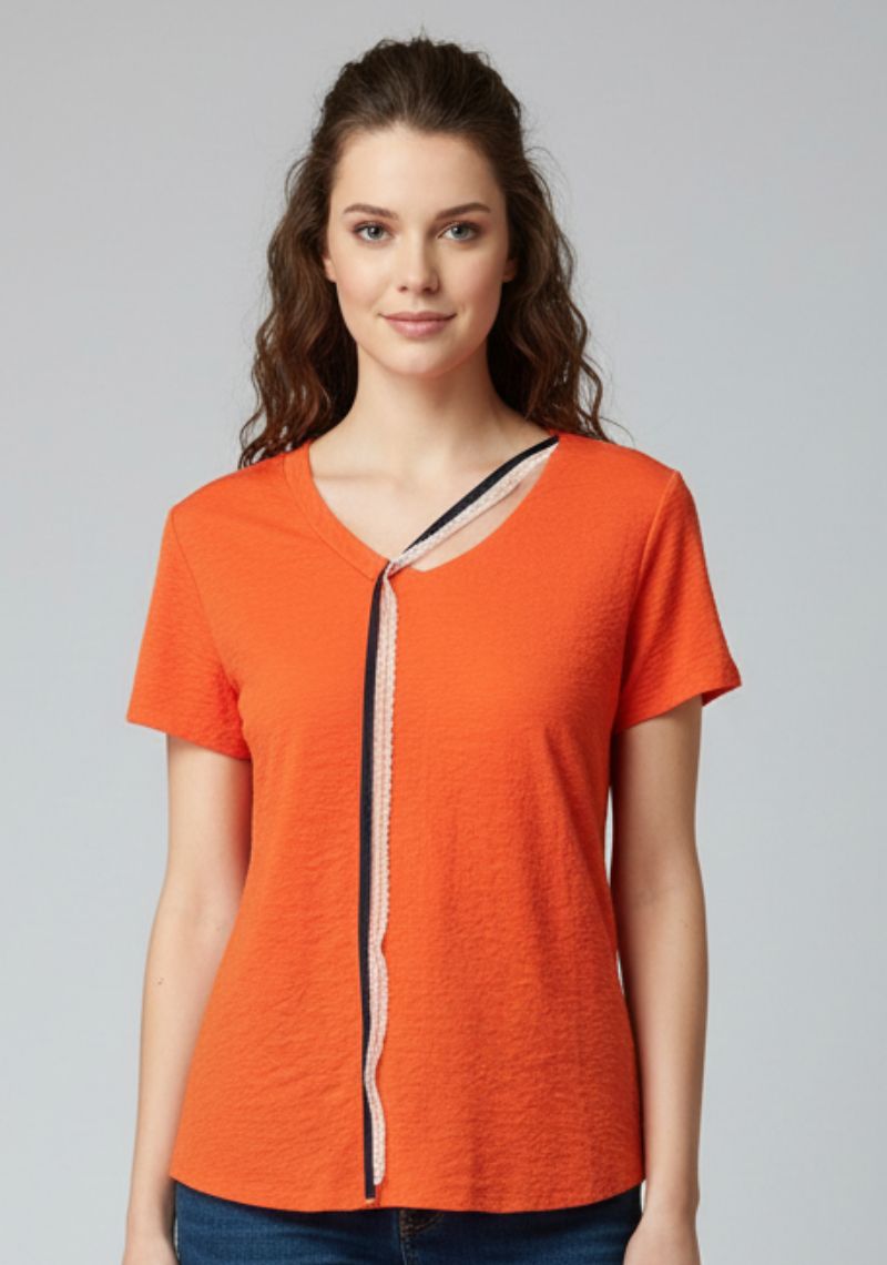 WOMEN WESTERN TOP - PURE ORANGE