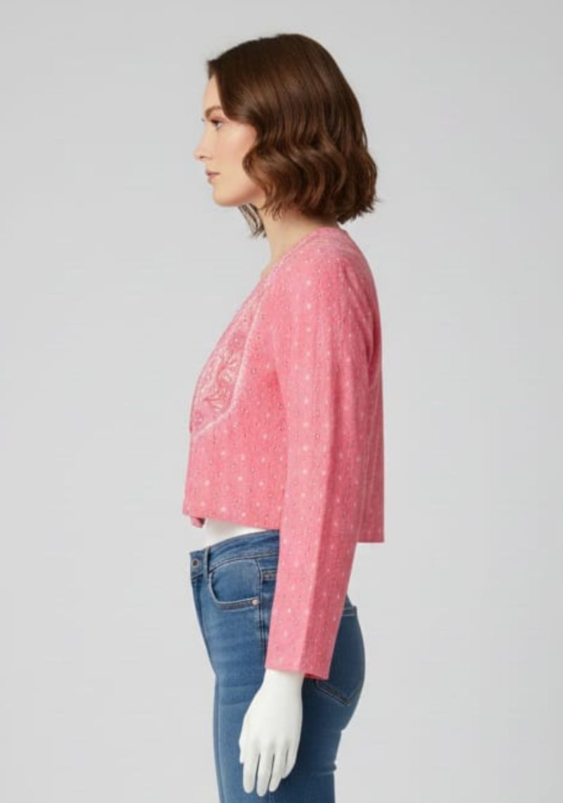WOMENS WESTERN TOP [SL] - DARK PINK