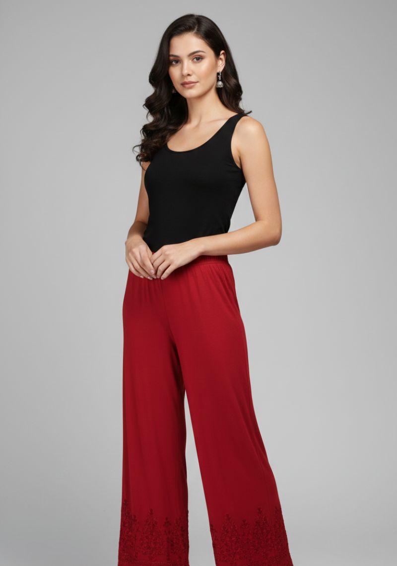 WOMENS PALAZZO - PRINTED RED