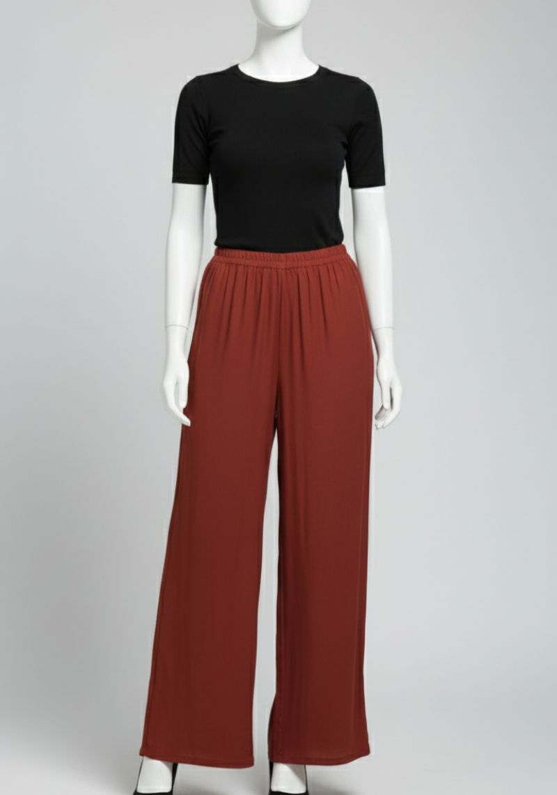 WOMENS PALAZZO - DARK MAROON