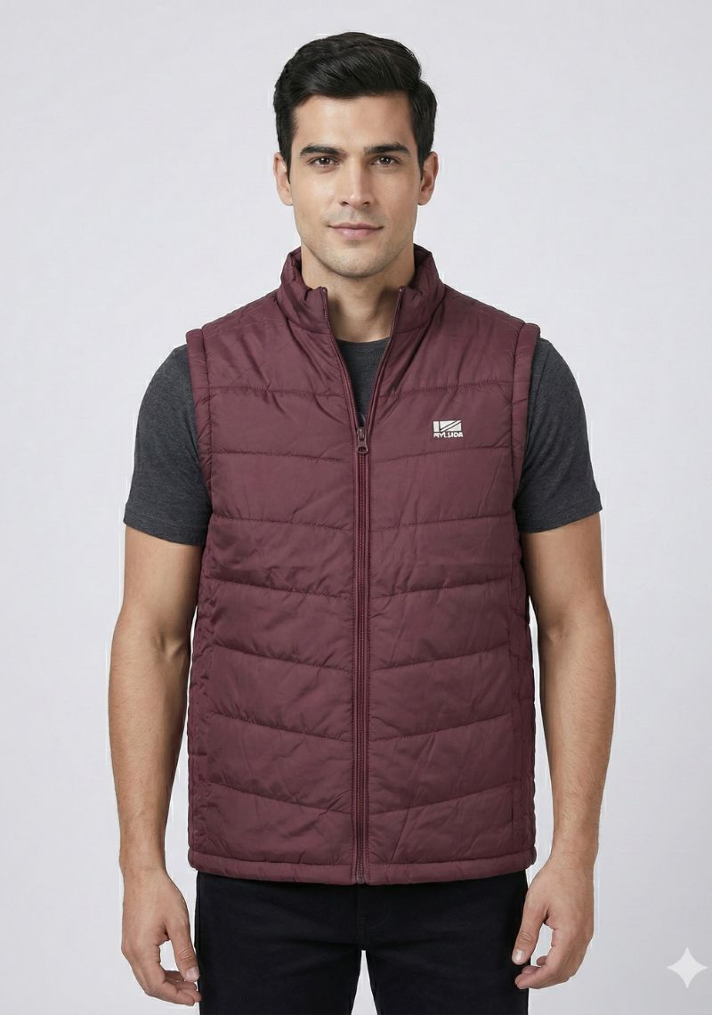 SLEEVELESS JACKET - MAROON