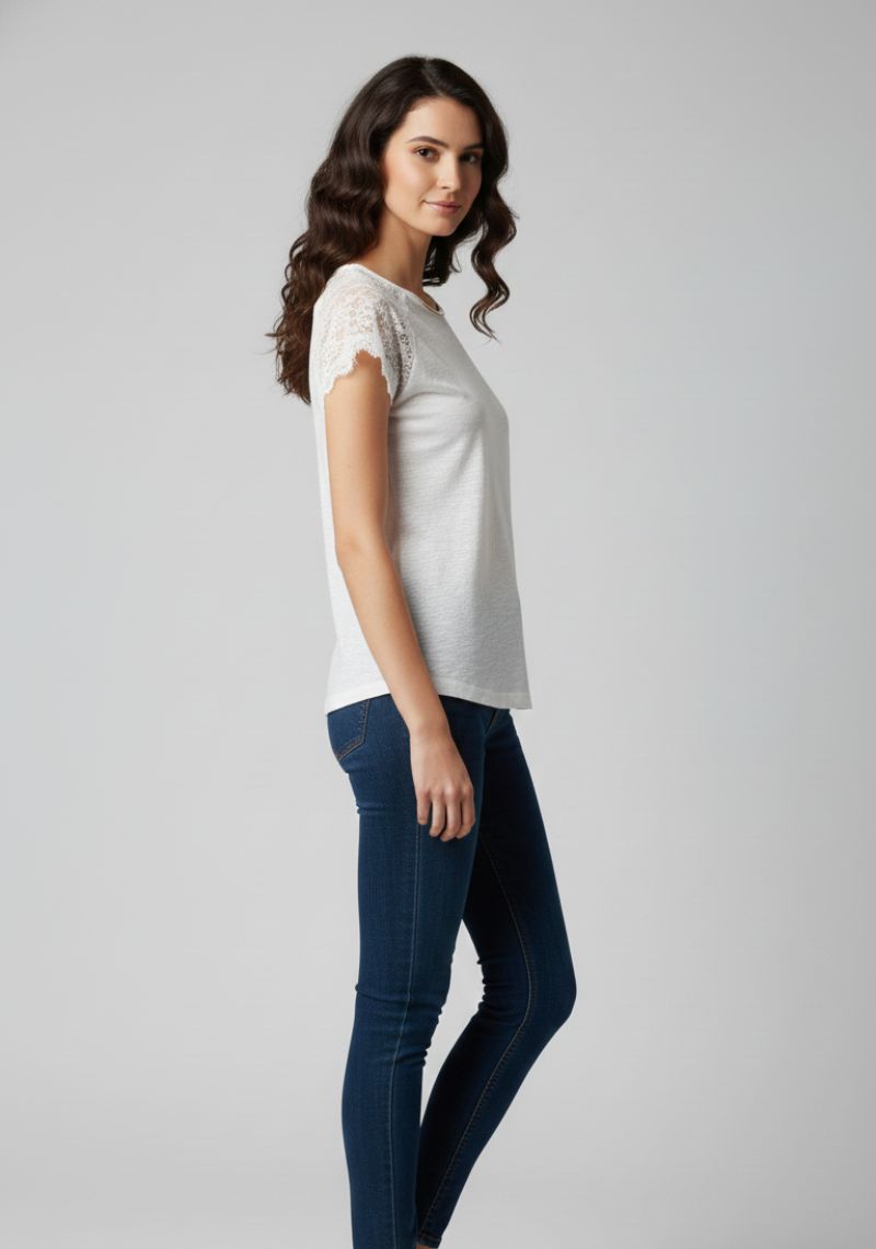 WOMEN WESTERN TOP - PURE WHITE