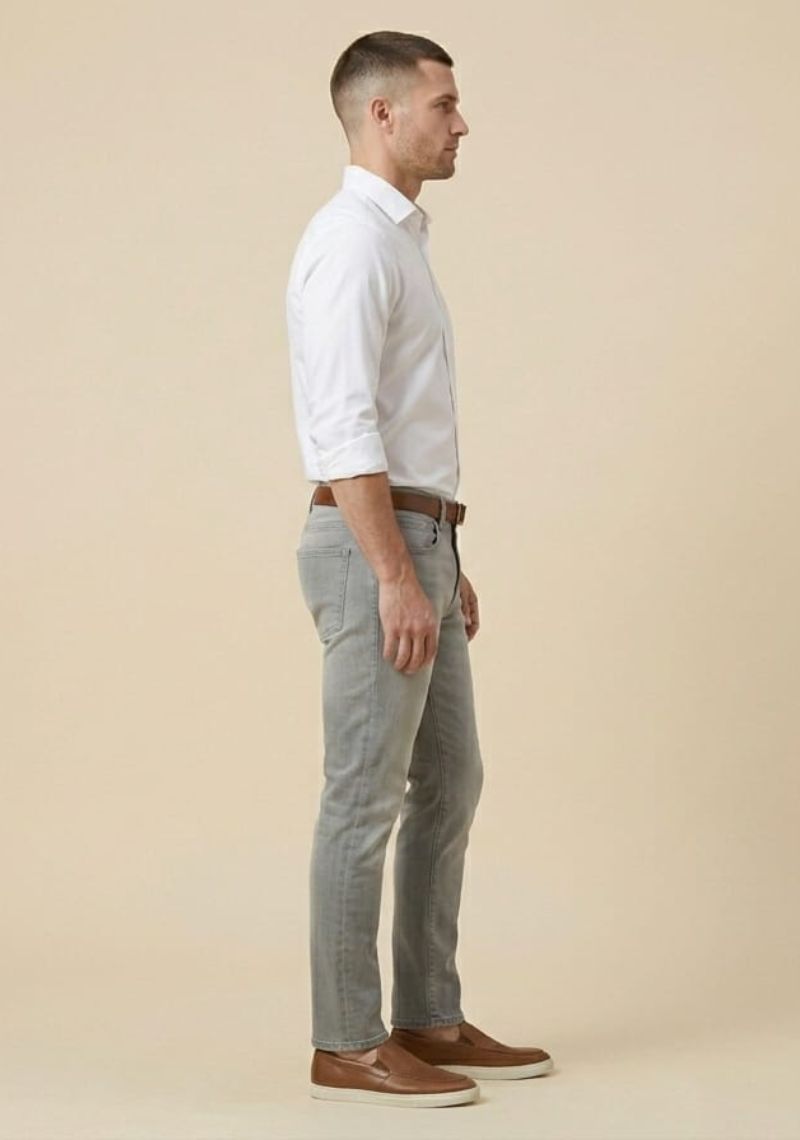 Mens Denim Pan (Regular)-Light Gray(ED)