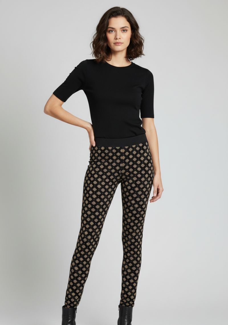 WOMENS LEGGINGS [MD] - BLACK CHECKED