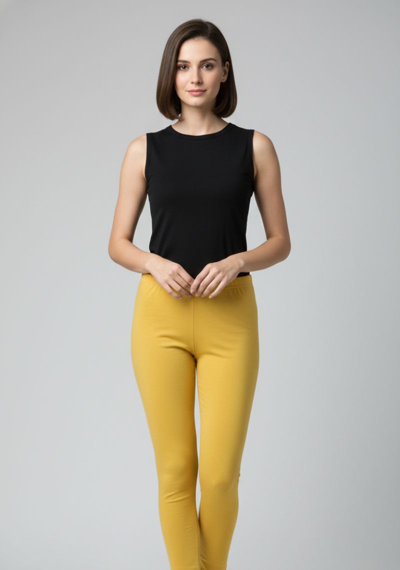 WOMENS LEGGINGS [MD] - MUSTARD YELLOW