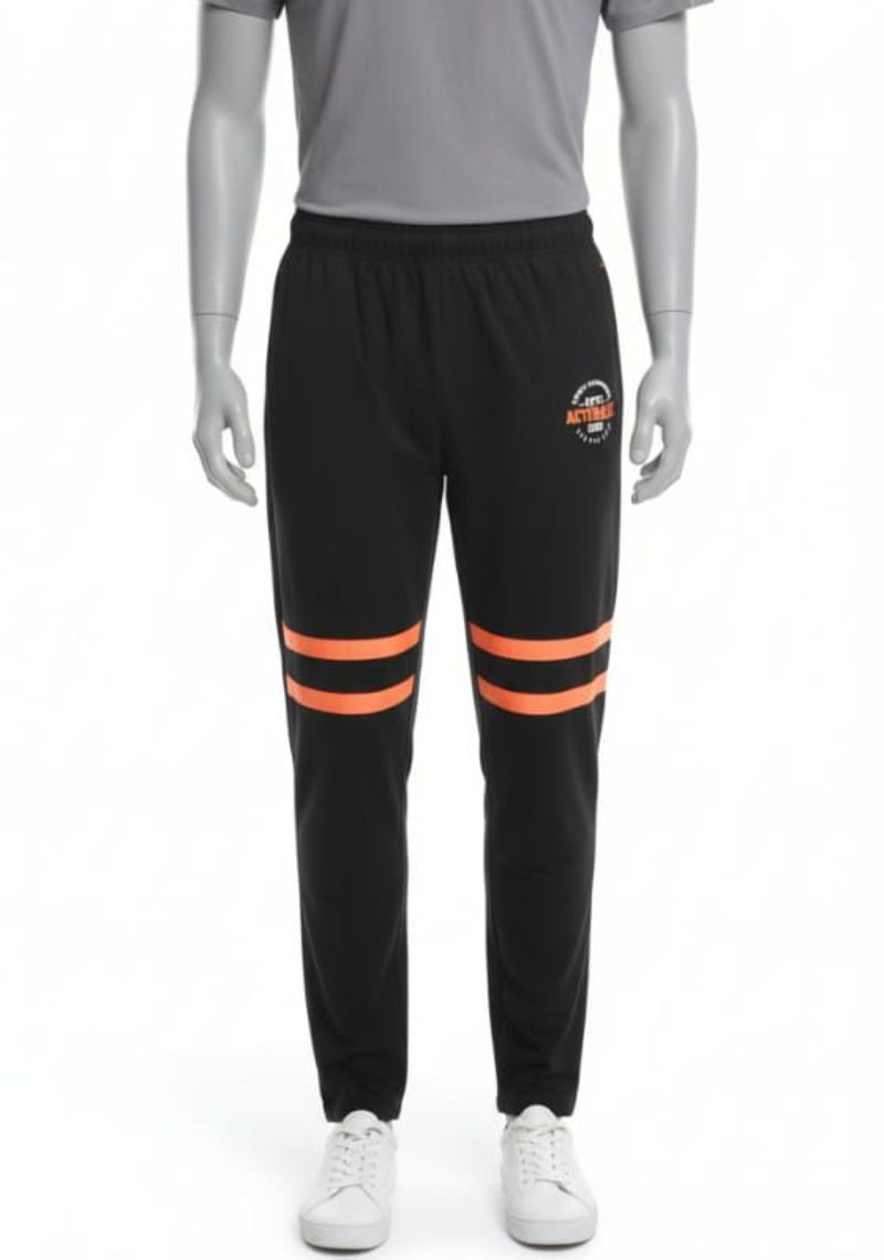 ACTIMAXX TRACK PANT [SL] - BLACK & ORANGE LINE