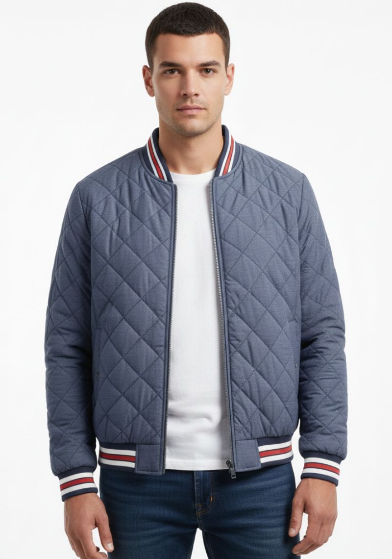 WINTER JACKET - LIGHT BLUE AND MULTI COLOR PRINTED