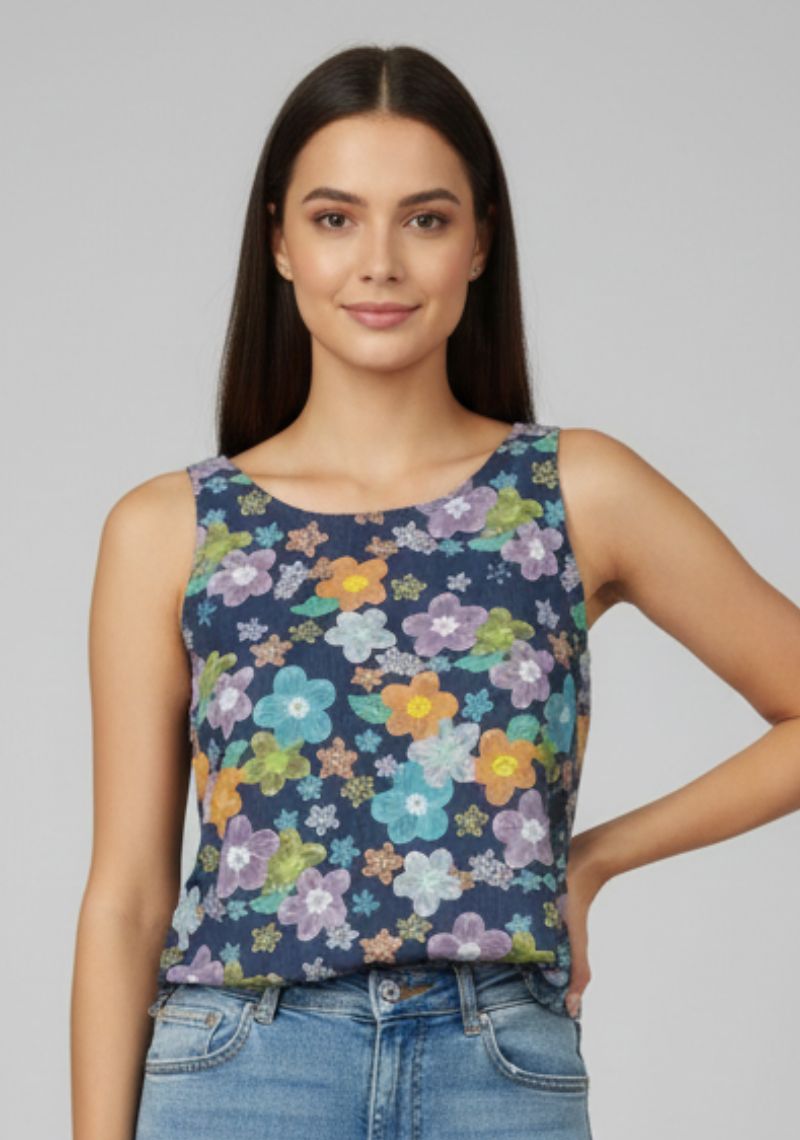 WOMEN WESTERN TOP - MULTI CLOR FLORAL PRINT