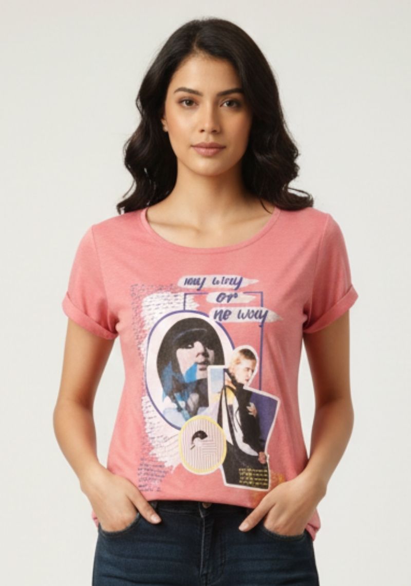 WOMENS T-SHIRT [MD] - CORAL PINK