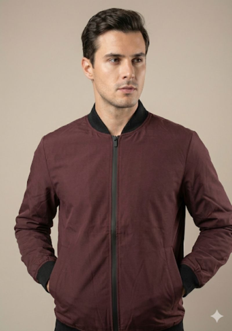 WINTER JACKET - BURGUNTY AND BLACK