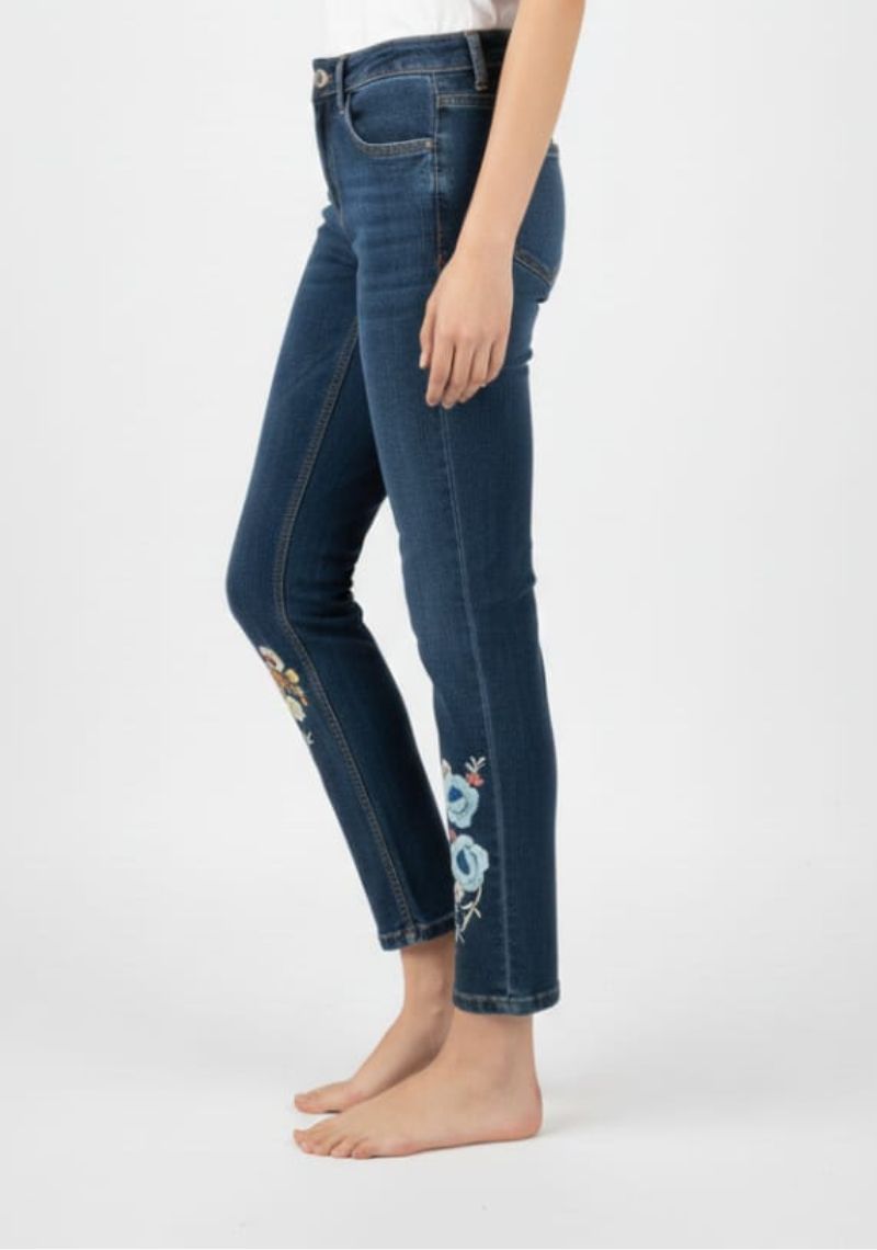 WOMEN JEAN (SL)-DARK BLUE MXD