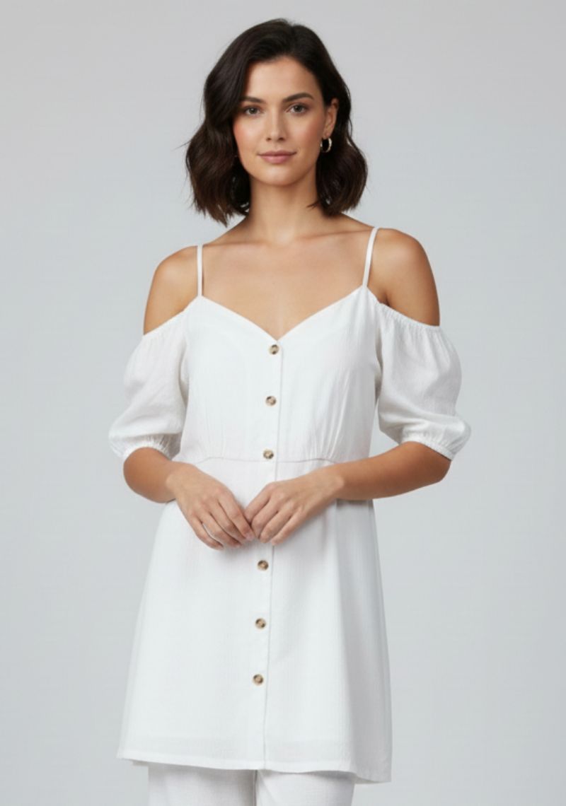 WOMEN WESTERN TOP - WHITE