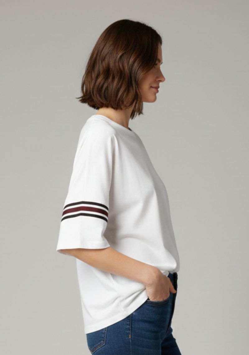 WOMENS T-SHIRT - WHITE PRINTED