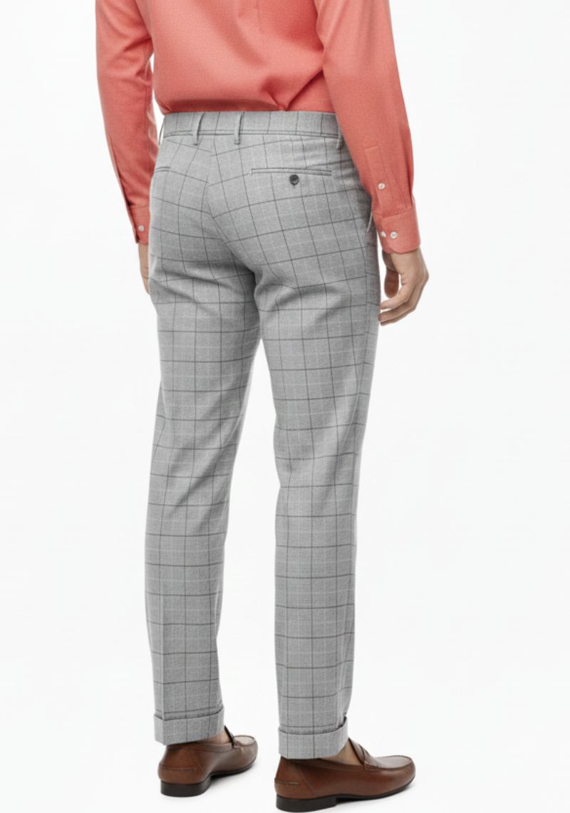 FORMAL PANT (SL)-LIGHT GRAY CHECKED