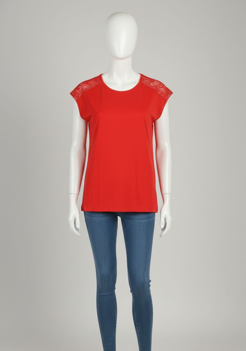 WOMEN WESTERN TOP - PLAIN RED